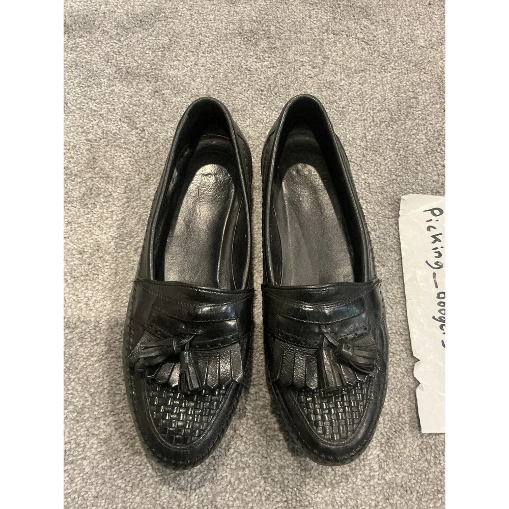 Florsheim Black mens Leather Loafers Black‎ Tassel kiltie size 8 1/2